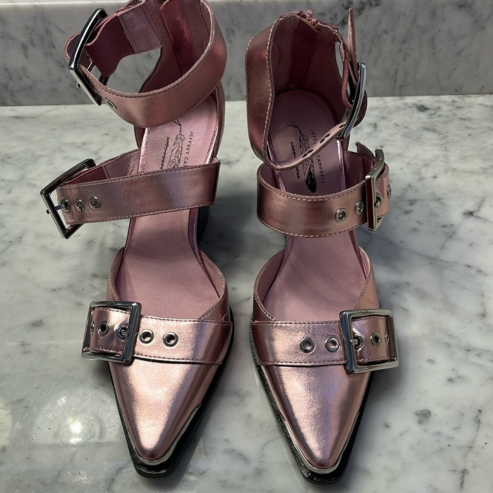 Free People x Jeffrey Campbell Hendrix Heels Pink Size 8 NWT READ - Picture 2 of 13